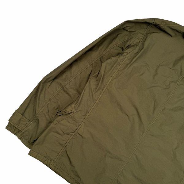 Stone Island 2021 Khaki Nylon Hooded Utility Jacket - Large