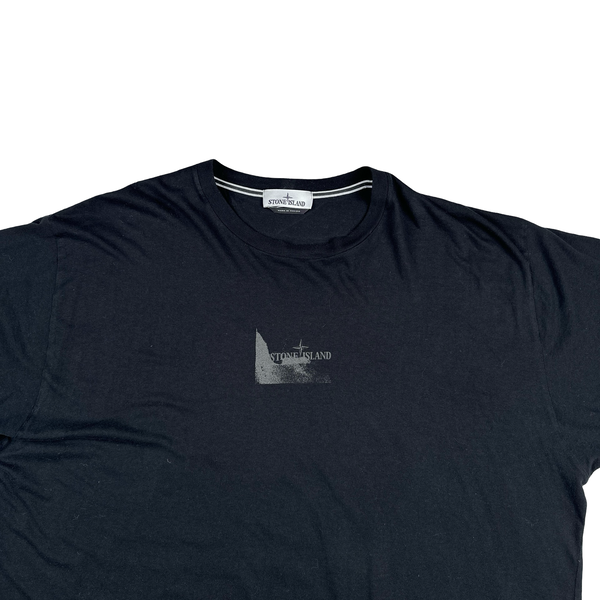 Stone Island Black Spellout Logo T Shirt - 3XL