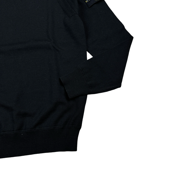 Stone Island 2020 Black Merino Wool Crewneck Jumper - Small