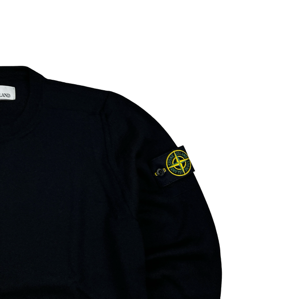 Stone Island 2020 Black Merino Wool Crewneck Jumper - Small