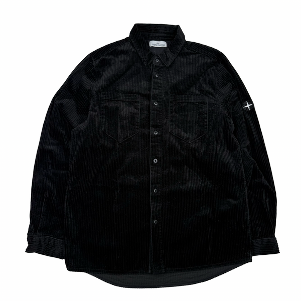 Stone Island 2019 Black Jumbo Corduroy Overshirt - XL