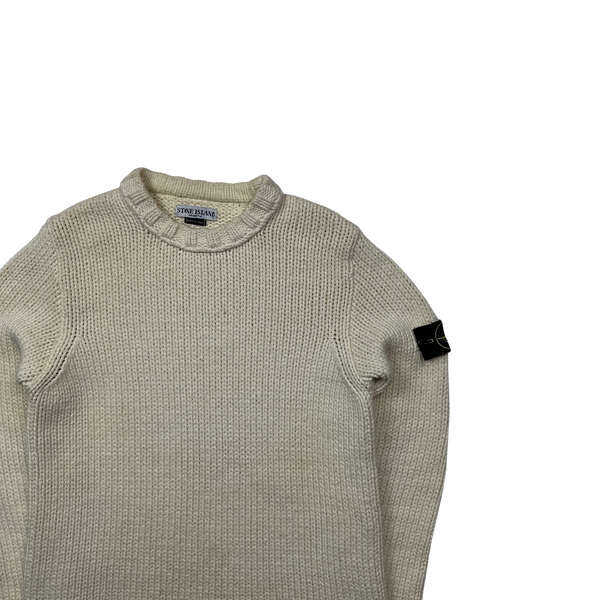 Stone Island 2005 Heavyweight Chunky Knitted Crewneck Jumper - Large