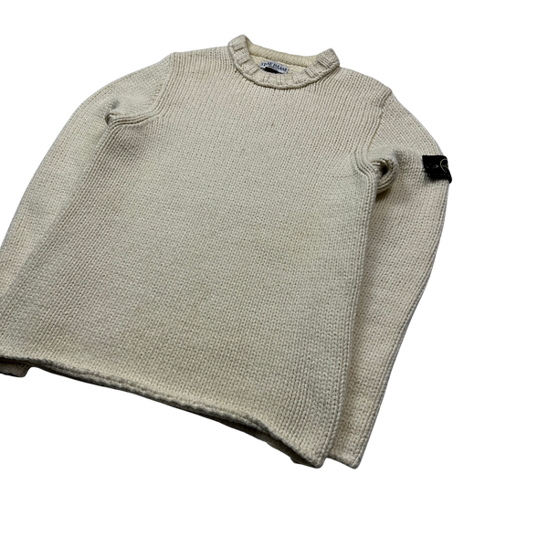 Stone Island 2005 Heavyweight Chunky Knitted Crewneck Jumper - Large