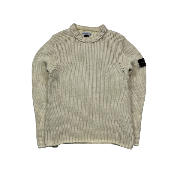 Stone Island 2005 Heavyweight Chunky Knitted Crewneck Jumper - Large