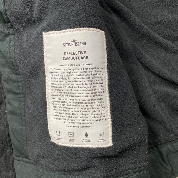 Stone Island Blue Fleece Lined Camo Reflective Jacket - Large