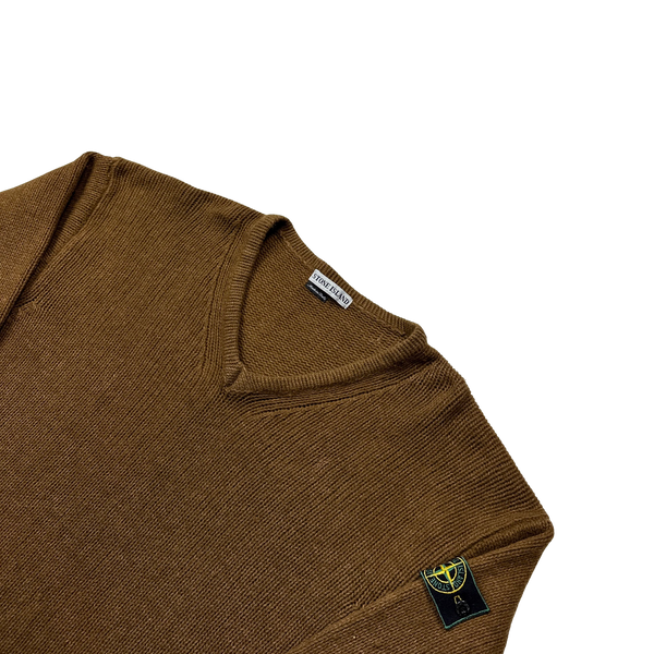 Stone Island 1996 Vintage Brown Knit Pullover - Large