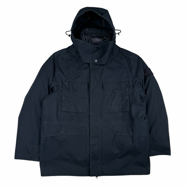 Stone Island 2022 O-Ventile Navy Ghost Piece Down Dutch Rope Puffer Jacket - Large