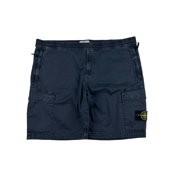 Stone Island 2021 Navy Cotton RE Fit Shorts - 40"