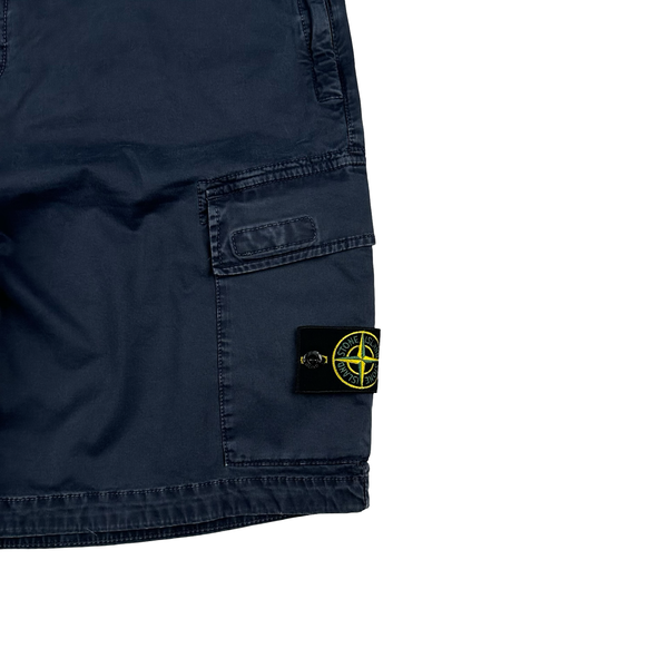 Stone Island 2021 Navy Cotton RE Fit Shorts - 40"