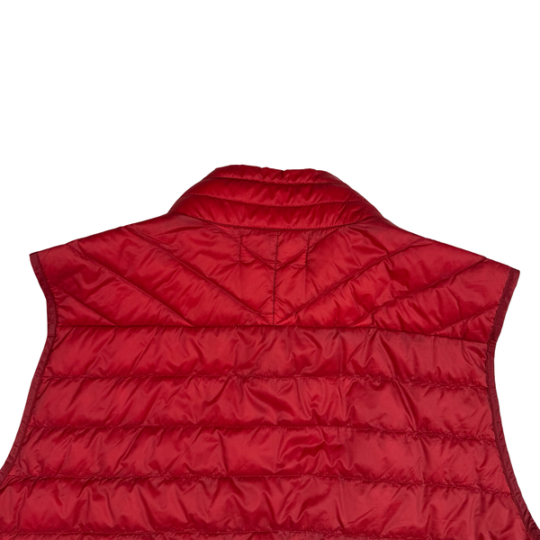 Stone Island 2015 Red Micro Rip Stop 7 Down Quilted Zip Vest Gilet - Medium