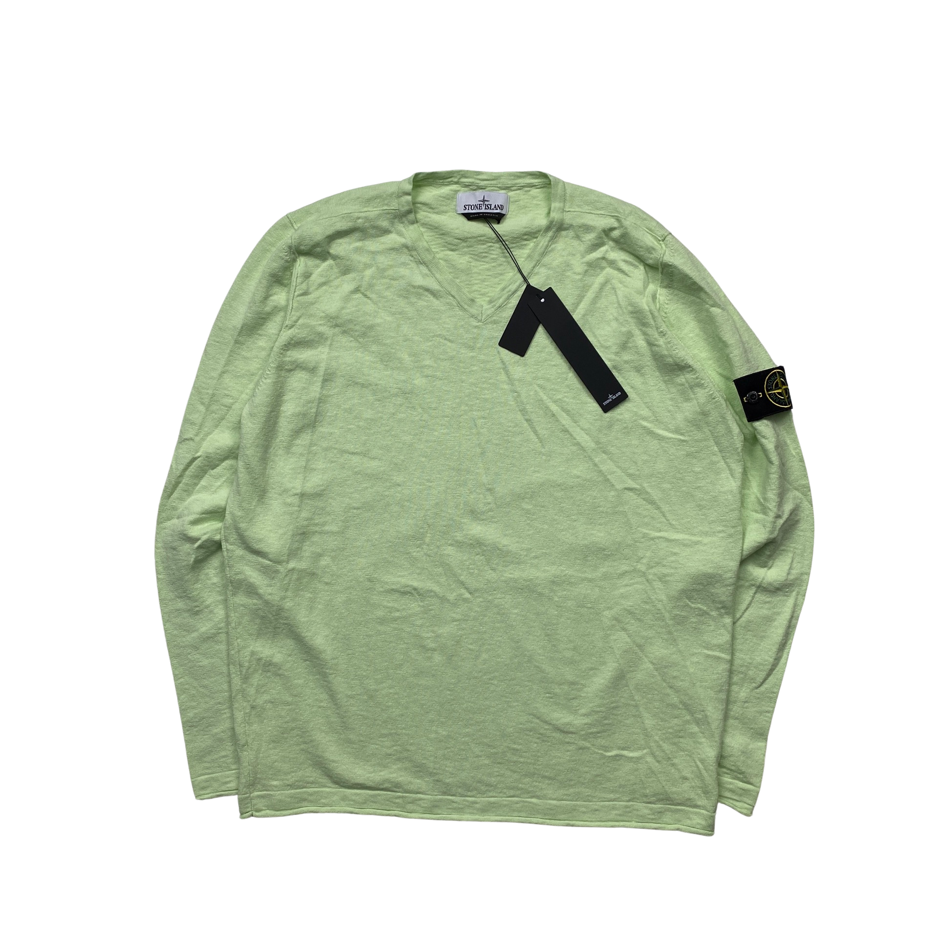 Stone Island 2022 Green Soft Knit V Neck Jumper - XL – Mat's