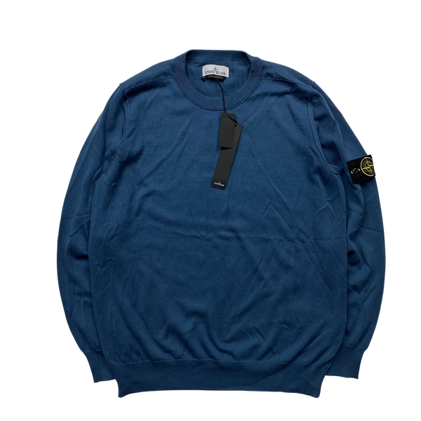 Stone Island 2023 Steel Blue Knitted Crewneck - XL