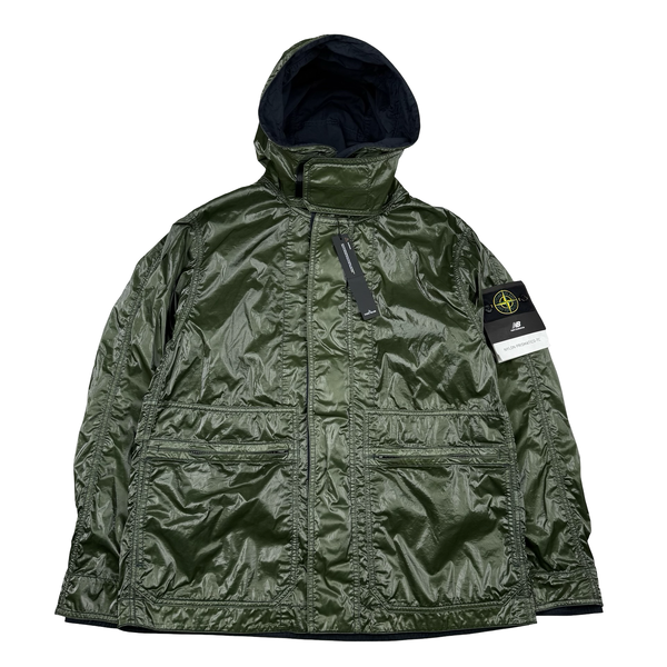 Stone Island x New Balance 2026 Green Nylon Prismatico-TC Zipped Jacket - Medium