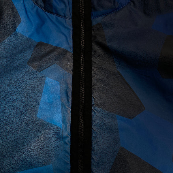 Stone Island Blue Fleece Lined Camo Reflective Jacket - Large