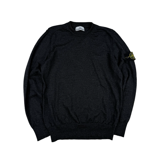 Stone Island 2018 Grey Wool Lightweight Knitted Jumper - Large
