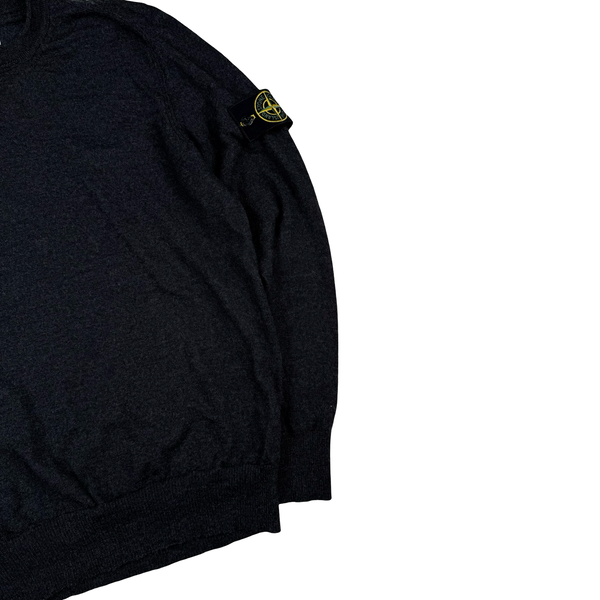 Stone Island 2018 Grey Wool Lightweight Knitted Jumper - Large