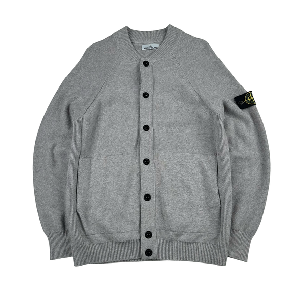 Stone Island 2016 Grey Buttoned Wool Cardigan - Large