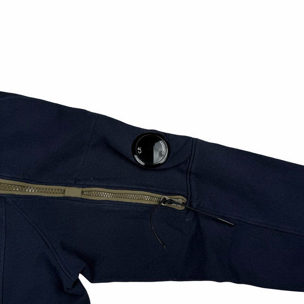 CP Company Navy Cotton Lens Viewer Zip Detail Crewneck - Medium