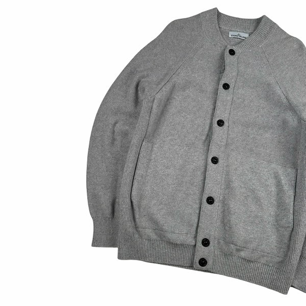 Stone Island 2016 Grey Buttoned Wool Cardigan - Large
