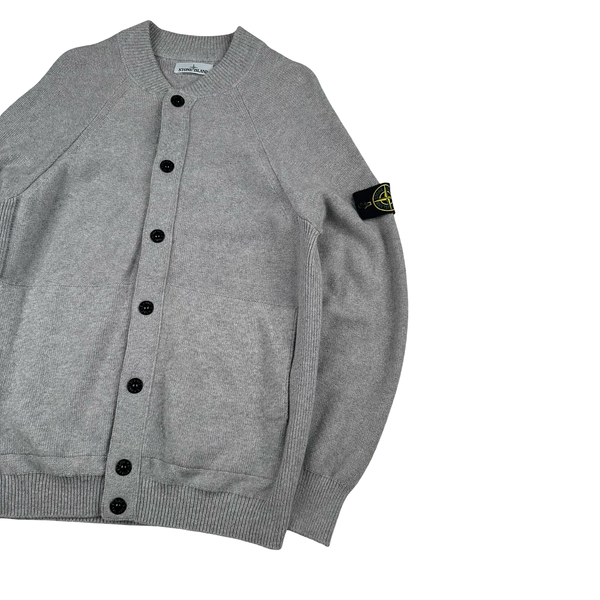 Stone Island 2016 Grey Buttoned Wool Cardigan - Large
