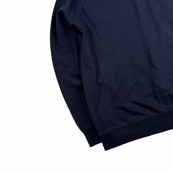 CP Company Navy Cotton Lens Viewer Zip Detail Crewneck - Medium