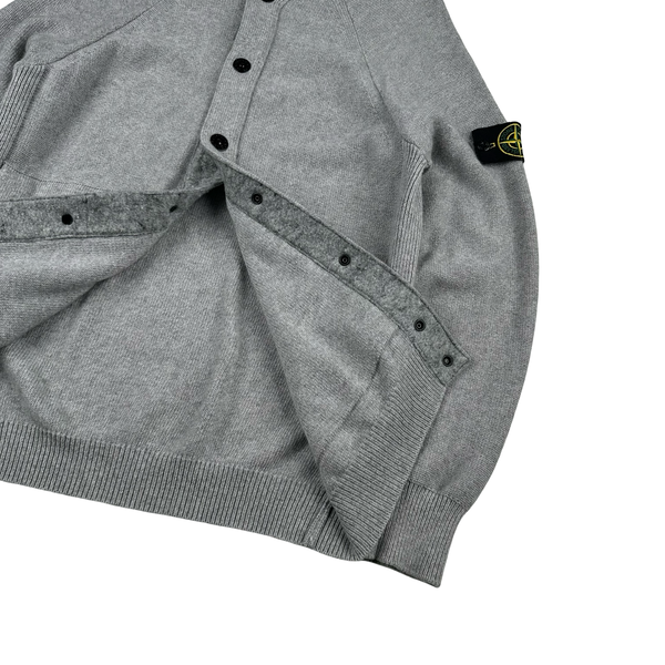 Stone Island 2016 Grey Buttoned Wool Cardigan - Large
