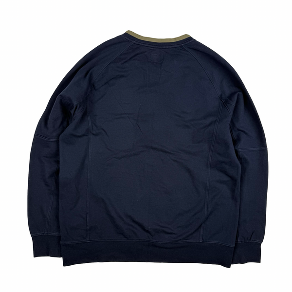 CP Company Navy Cotton Lens Viewer Zip Detail Crewneck - Medium