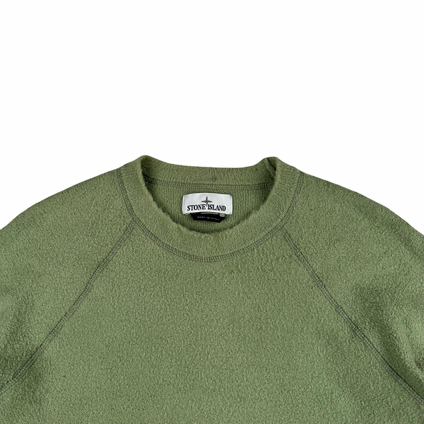 Stone Island 2023 Green Soft Cotton Blend Crewneck Jumper - Large