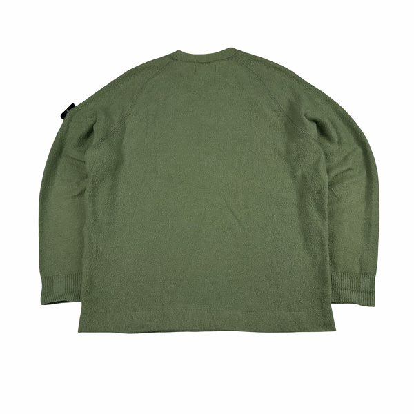 Stone Island 2023 Green Soft Cotton Blend Crewneck Jumper - Large
