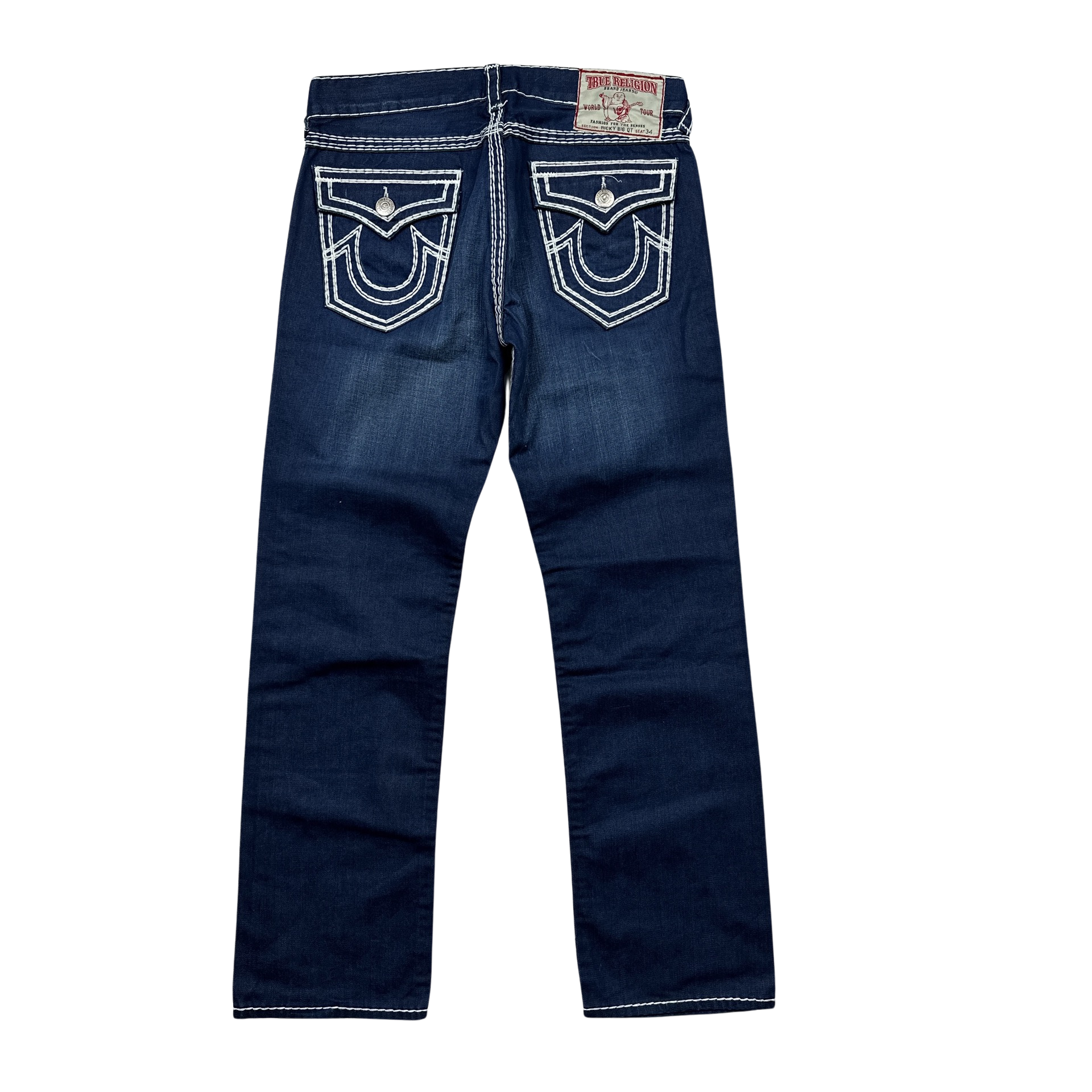 True Religion Ricky Big QT Contrast Stitch Denim Jeans - 36