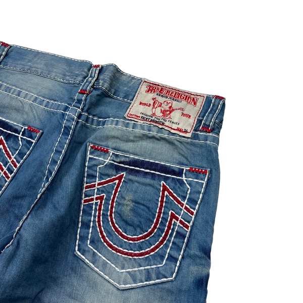 True Religion Ricky Rainbow Contrast Stitch Denim Jeans - 32"