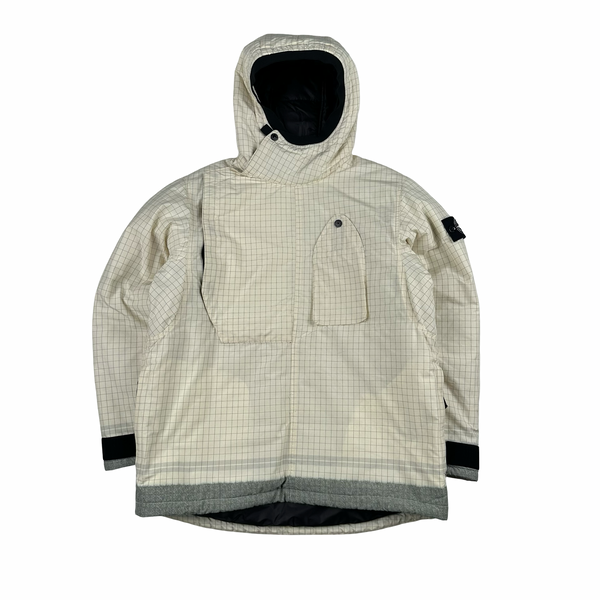 Stone Island 2020 Cream Reflective Ripstop Chine Primaloft Jacket - Small
