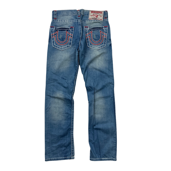True Religion Ricky Rainbow Contrast Stitch Denim Jeans - 32"