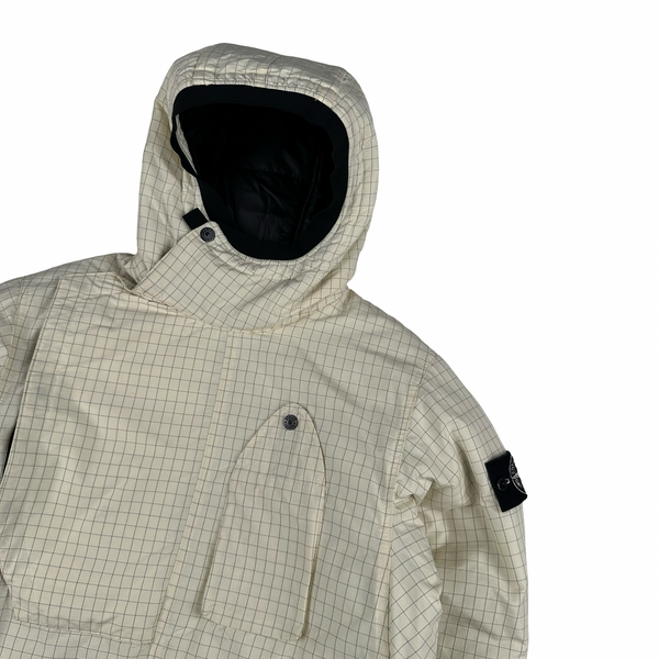 Stone Island 2020 Cream Reflective Ripstop Chine Primaloft Jacket - Small