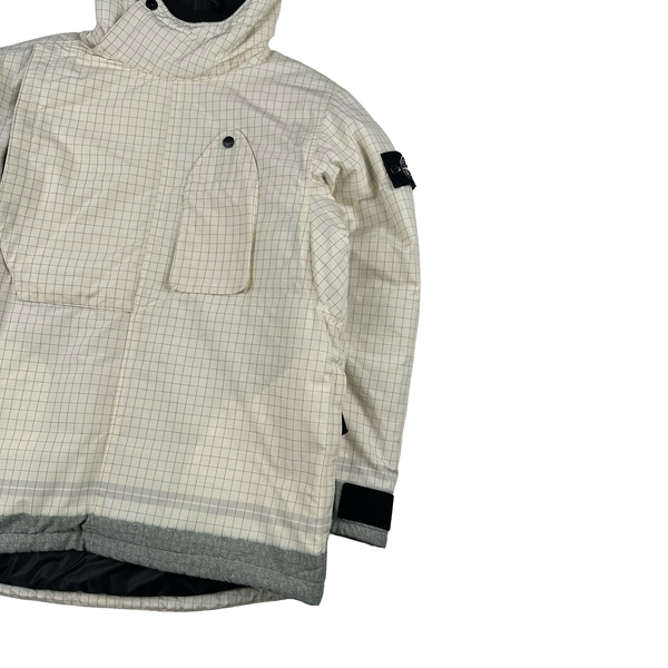 Stone Island 2020 Cream Reflective Ripstop Chine Primaloft Jacket - Small