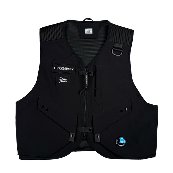 CP Company Patta Black Shell Lens Viewer Utility Vest Gilet - XL
