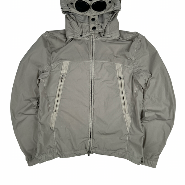 CP Company Grey Nycra Goggle Jacket - Large