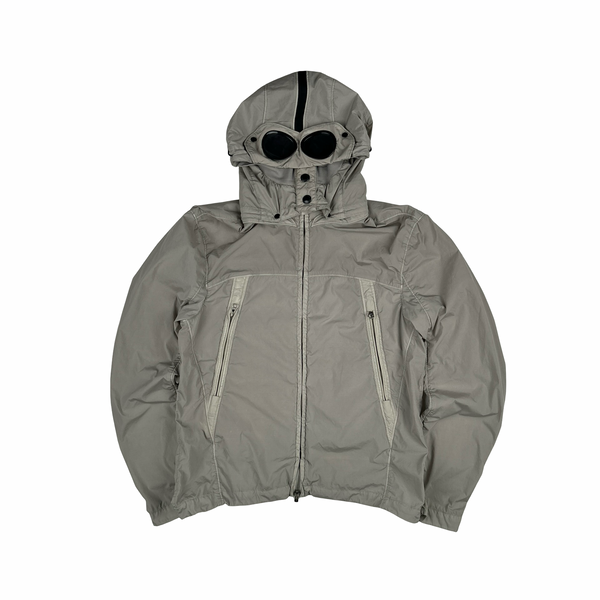 CP Company Grey Nycra Goggle Jacket - Large