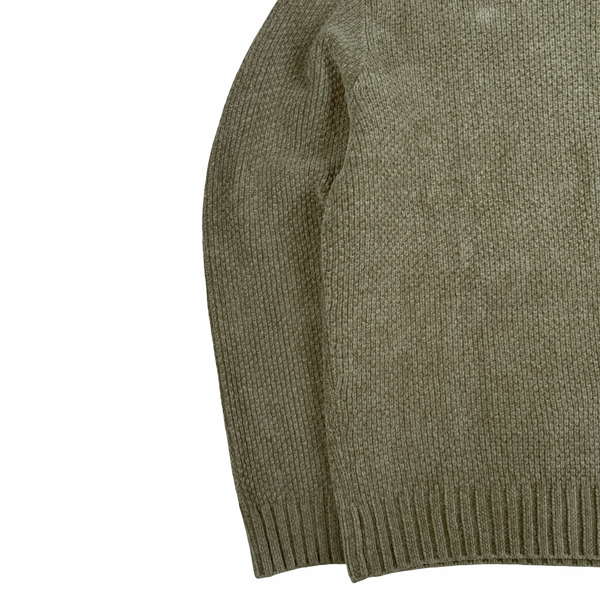 Stone Island 2026 Sage Cotton Chenille Knit Crewneck Jumper - Medium