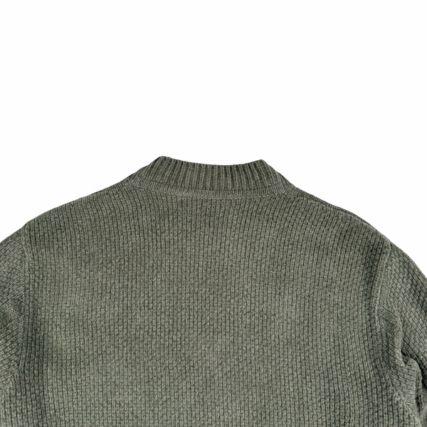 Stone Island 2026 Sage Cotton Chenille Knit Crewneck Jumper - Medium