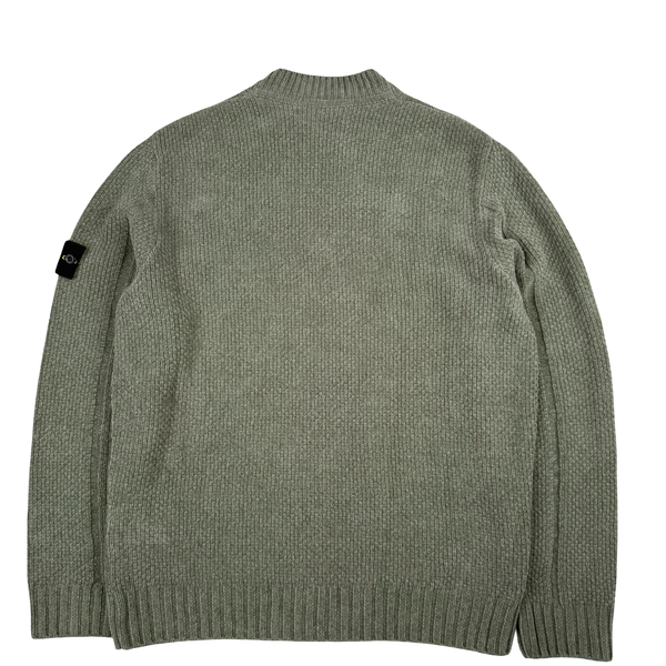 Stone Island 2026 Sage Cotton Chenille Knit Crewneck Jumper - Medium