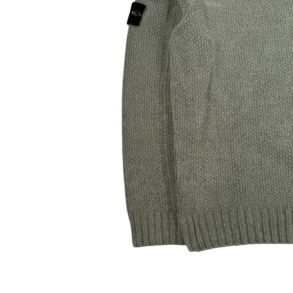 Stone Island 2026 Sage Cotton Chenille Knit Crewneck Jumper - Medium