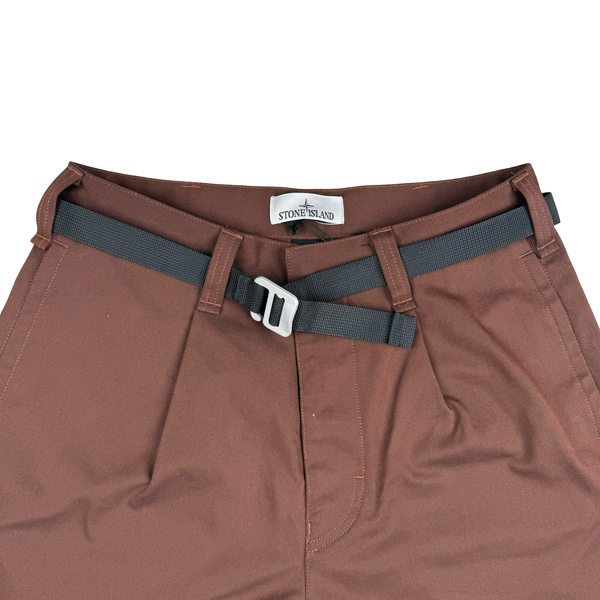 Stone Island 2025 Brown Canvas Marina Gabardin Chino Trousers - 30" (Small) / 32" (Medium)