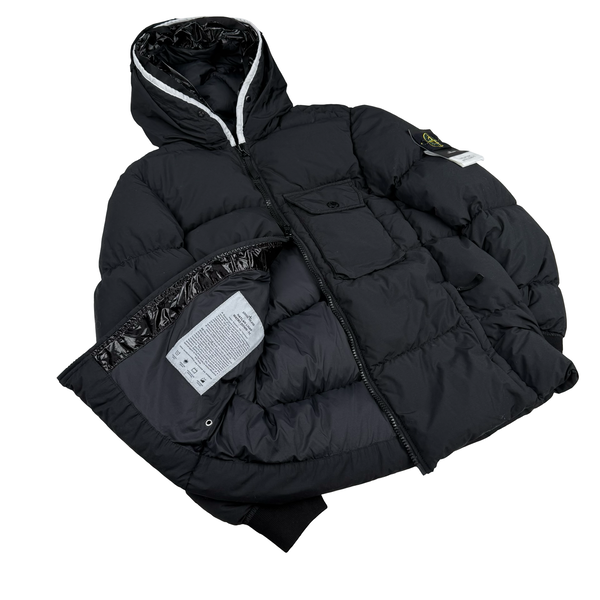Stone Island Black Naslan Light Watro Down TC Puffer - Medium
