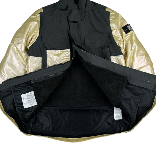 Stone Island 2018 Yellow Iridescent Coating Tela Reflex Mat 3 in 1 Iridescent Reflex Parka Jacket - Large