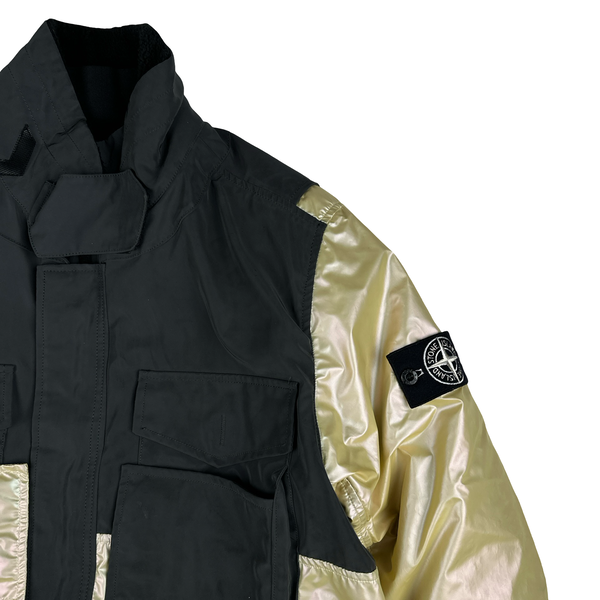 Stone Island 2018 Yellow Iridescent Coating Tela Reflex Mat 3 in 1 Iridescent Reflex Parka Jacket - Large