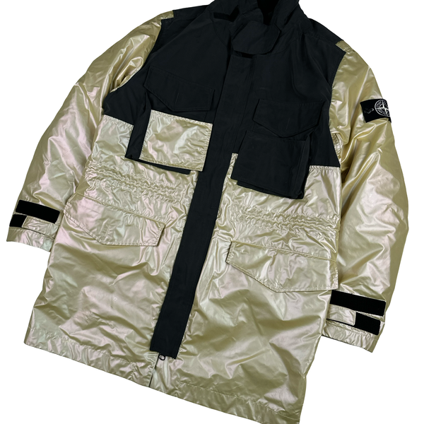 Stone Island 2018 Yellow Iridescent Coating Tela Reflex Mat 3 in 1 Iridescent Reflex Parka Jacket - Large