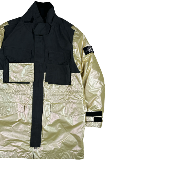 Stone Island 2018 Yellow Iridescent Coating Tela Reflex Mat 3 in 1 Iridescent Reflex Parka Jacket - Large