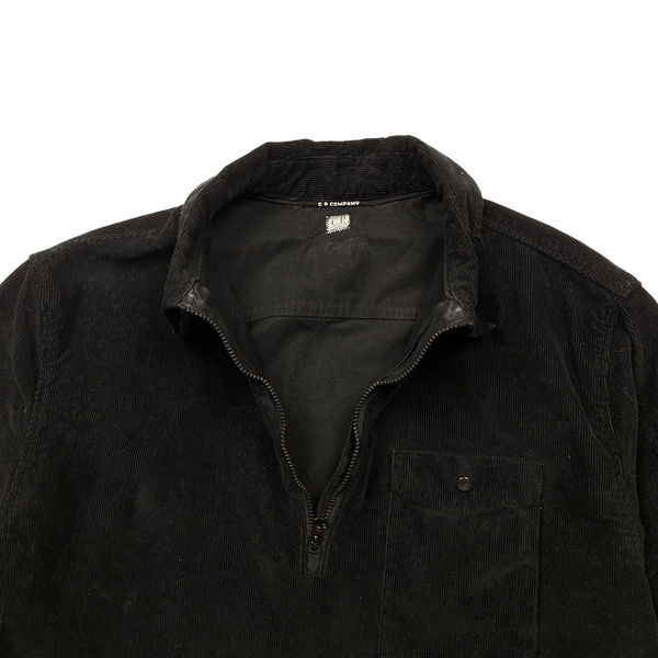 CP Company Black Corduroy Pullover Overshirt - Small