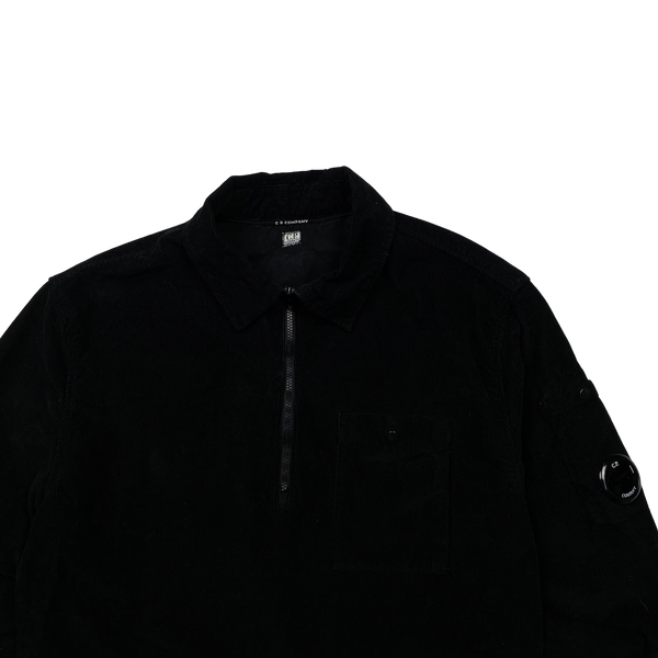 CP Company Black Corduroy Pullover Overshirt - Small